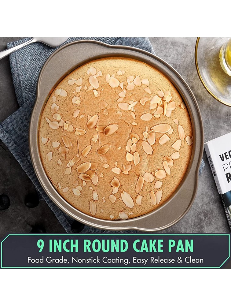 OJelay Round Cake Pans Set of 2 Nonstick 9 Inch Cake Pan With Handle Rainbow Layer Cake Baking Pan - BC2CZEH2P