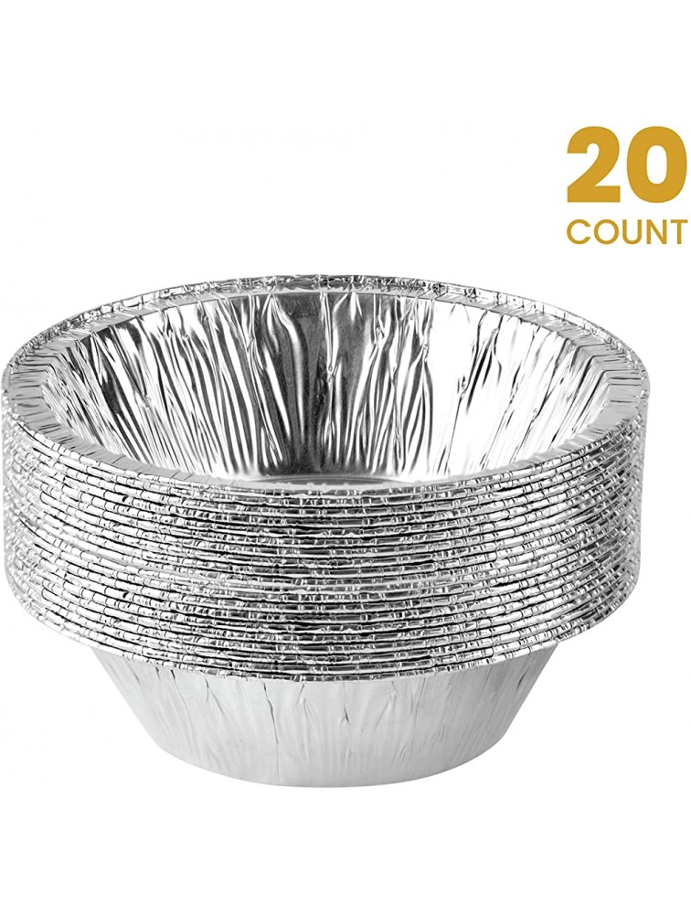Plasticpro 6'' Inch Round Tin Foil Cake Pans Disposable Aluminum Freezer & Oven Safe For Baking Cooking Storage Roasting Reheating Pack of 20 - BP2I0X227