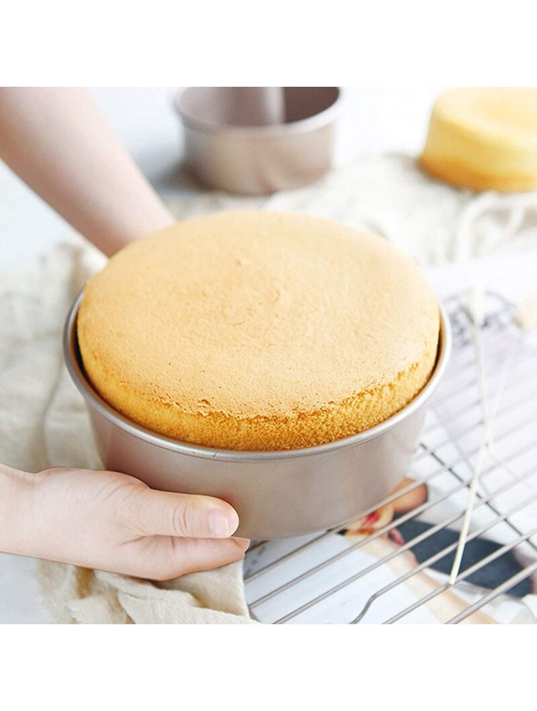 Round Cake Pan 8 Inch with Removable Bottom Nonstick Round Cheesecake Pan Chiffon Bakeware for Oven and Instant Pot Deep 2.95 Inch Champagne Gold - BK1X60B5Z