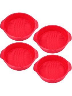Tebery 4 Pack Silicone Round Cake Pan 9 inch Nonstick & Quick Release Baking Mold with Handle for Layer Cake Cheese Cake and Chocolate Cake - B66EFPGZB