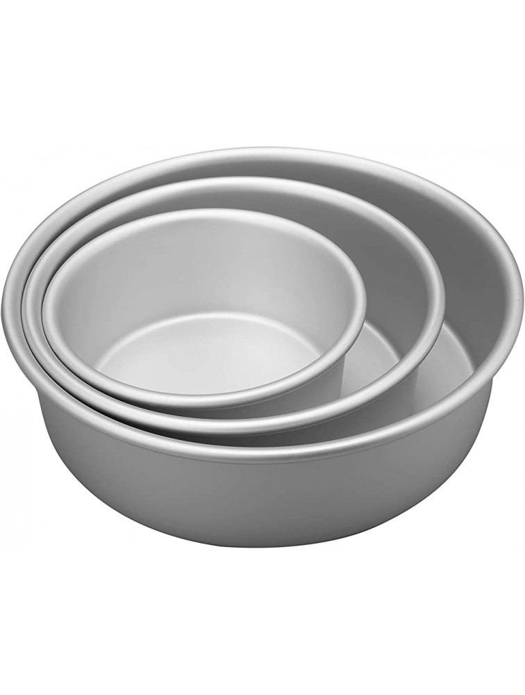 Tosnail 3-Pieces Aluminum Round Cake Pan 6 Inches 8 Inches and 10 Inches - BZFTBG9KT