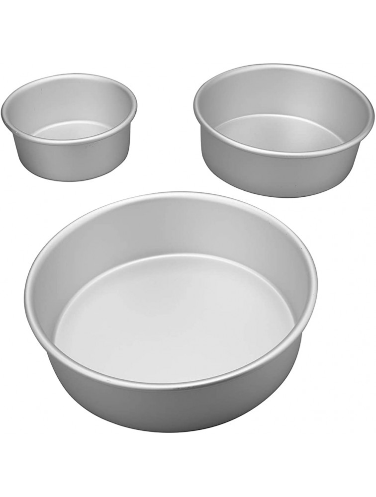 Tosnail 3-Pieces Aluminum Round Cake Pan 6 Inches 8 Inches and 10 Inches - BZFTBG9KT