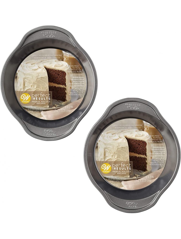 Wilton Perfect Results Premium 6-inch Non-Stick Round Cake Pan Set 2-Piece Steel - BJ0MVUH46
