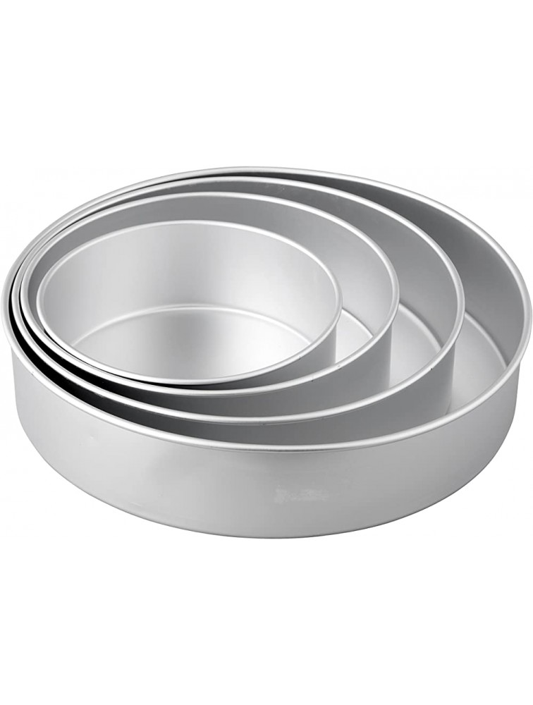 Wilton Performance Pans Aluminum 4-Piece Large Round Cake Pan Set with 14-Inch 12-Inch 10-Inch and 8-Inch Cake Pans - BBHMNF9GU