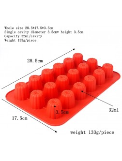 3 Designs 8 and 18 Cavities Fluted Flower canele Silicone Cake Mold Chocolate Fondant Pudding Jelly Cheese molds DIY Bakery Tool 18 cavities 28.5cm - B8WC3359D