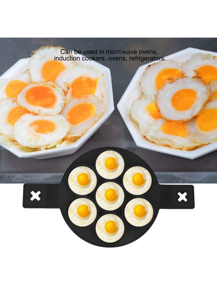 7 Holes Round Egg Pancake Maker Mold Nonstick Silicone Diy Baking Tools Cake Cookies Muffin Making Mold with Double Handles for Kitchen - BVSJX8E8O