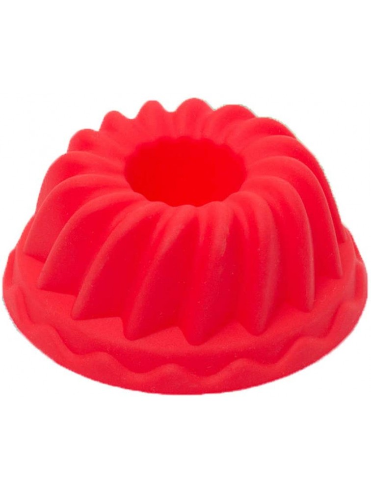 8 Pack Silicone Cake Pan Mini Cake Molds Baking Molds Nonstick Jello Fulted Flexible Ring Mold for Baking Red - BX8DLRJG3