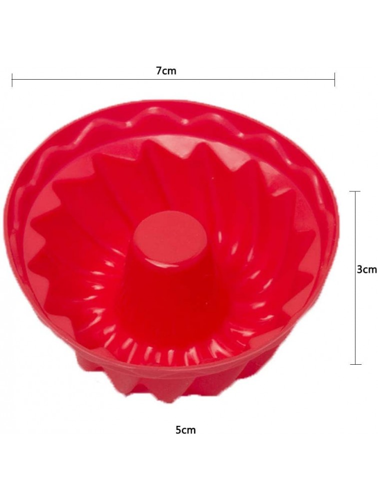 8 Pack Silicone Cake Pan Mini Cake Molds Baking Molds Nonstick Jello Fulted Flexible Ring Mold for Baking Red - B3XD6VOUR