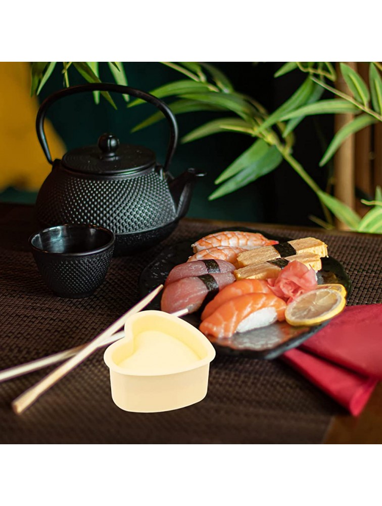 Cabilock 2 Sets DIY Onigiri Mould Rice Ball Maker with DIY Spoon Sushi Making Mold Heart Flower Design Riceball Shaper for Restaurant Home Kitchen - BBK7WRA89
