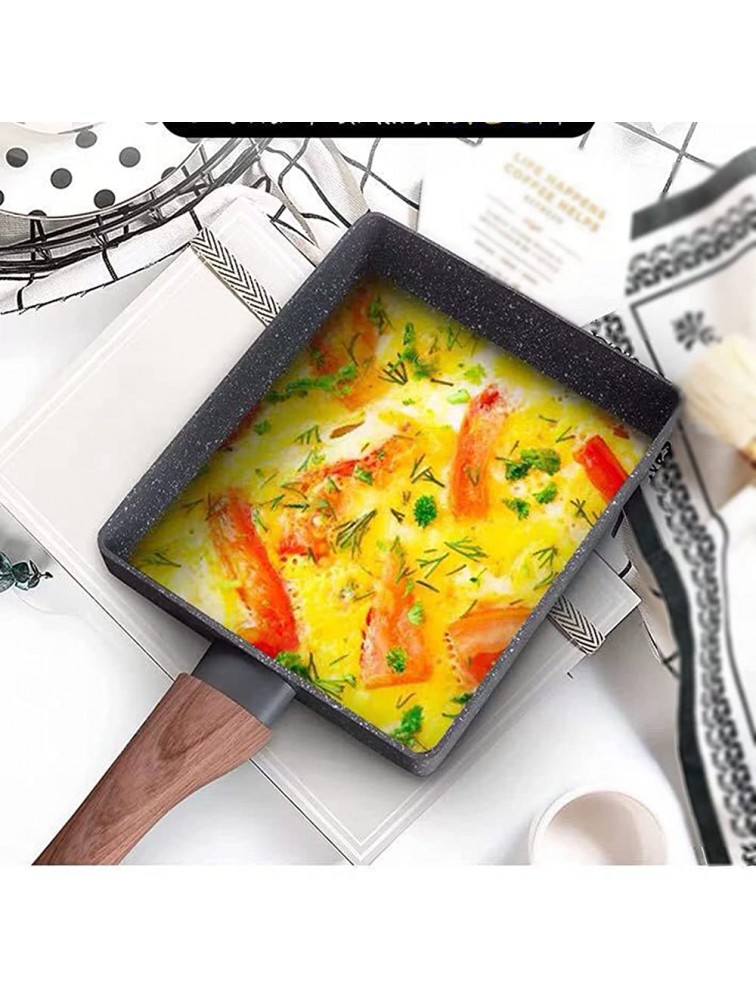 Eervff Non-stick Flat-bottomed Thick Pan With Egg Bake Mould Square Mini Frying Pan18.615.52.9CM - B43ZN86HR
