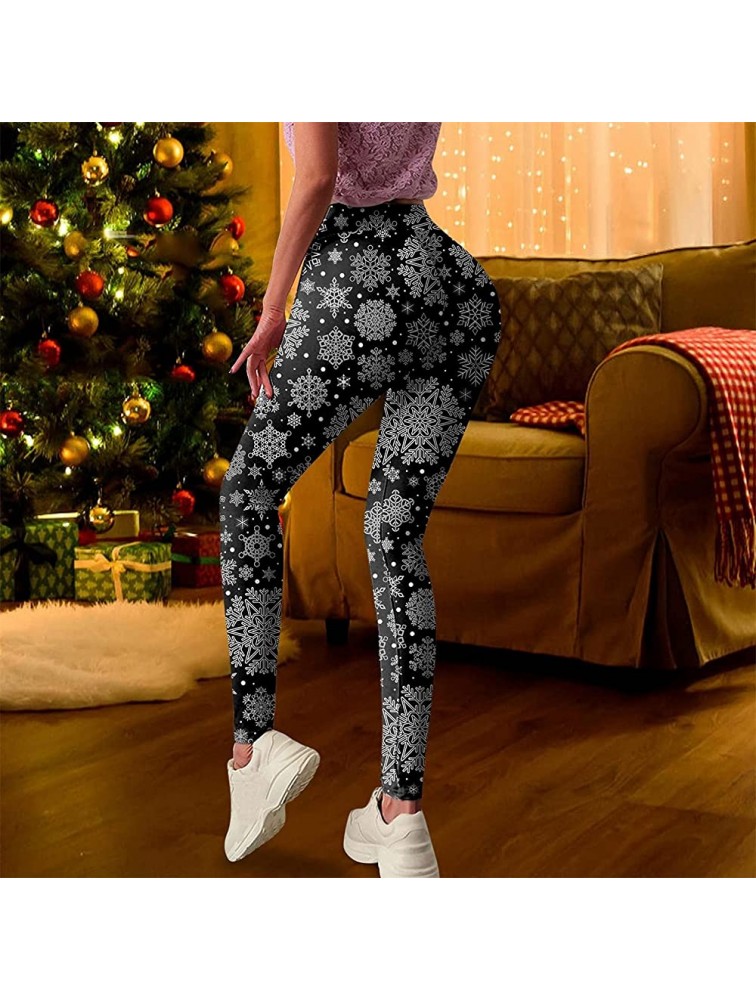 GOODTRADE8 High Waisted Christmas Leggings for Pants for Women Tummy Control Tights Christmas Print Tights Workout Yoga Pants - BU4RULIP4