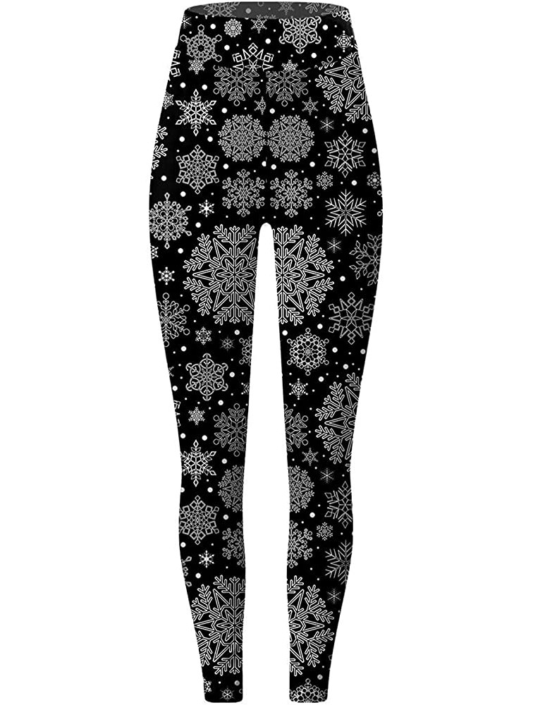 GOODTRADE8 High Waisted Christmas Leggings for Pants for Women Tummy Control Tights Christmas Print Tights Workout Yoga Pants - BU4RULIP4
