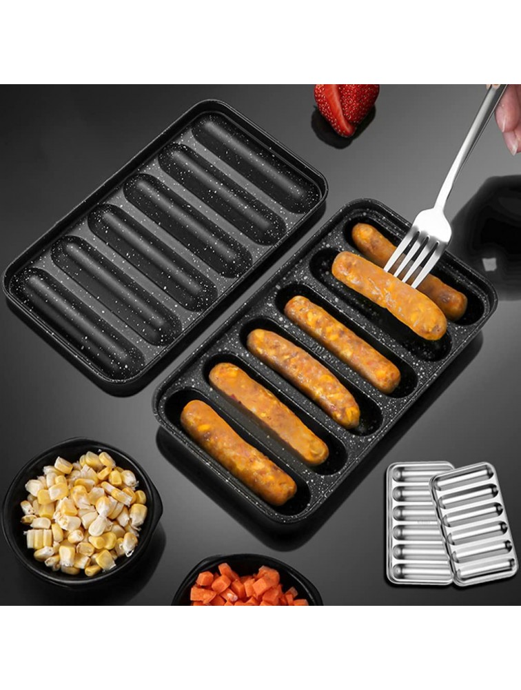 HEMOTON Hot Dog Mold Stainless Steel Tray Sausage Baking Steaming Mold Ham Mold Mould Non Stick Baking Form Sandwich Molds - BB75BO53R