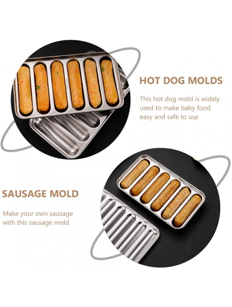 Metal Sausage Baking Mold Silver: Sausage Mold Six Cavity Steaming DIY Hot Dog Mold Breakfast Sausage Making Mould - BCCMDQG6M