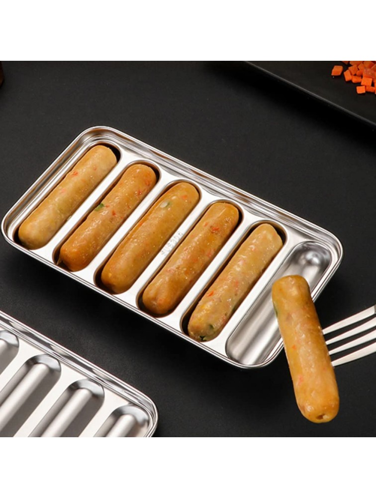 Metal Sausage Baking Mold Silver: Sausage Mold Six Cavity Steaming DIY Hot Dog Mold Breakfast Sausage Making Mould - BOEE5YT1E
