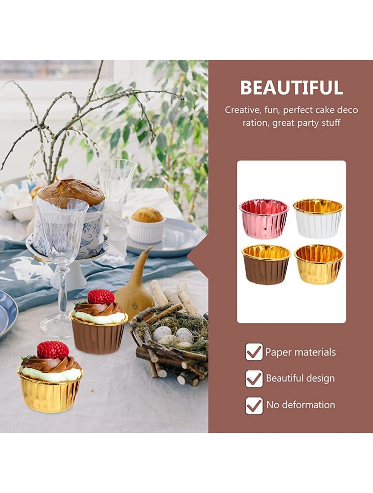 Operitacx 200pcs Paper Baking Cups Aluminum Foil Cupcake Liners Oven- safe Muffin Cupcake Baking Mold Cup Liners Baking Cups for Party Wedding Festival Cupcake liners Gold - BKOM3O8BV