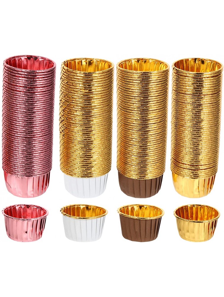 Operitacx 200pcs Paper Baking Cups Aluminum Foil Cupcake Liners Oven- safe Muffin Cupcake Baking Mold Cup Liners Baking Cups for Party Wedding Festival Cupcake liners Gold - BILLW08GX