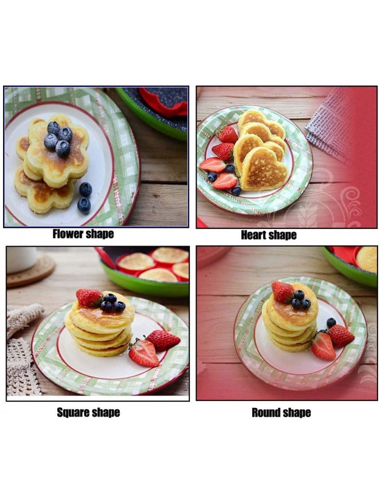 Pancake mold maker Mini pancakes maker 2 pack Upgrade 14 Cavity Nonstick Silicone Baking Round Mold Silicone Egg Rings Muffin heart Pancake maker mold - BLJY2P86O