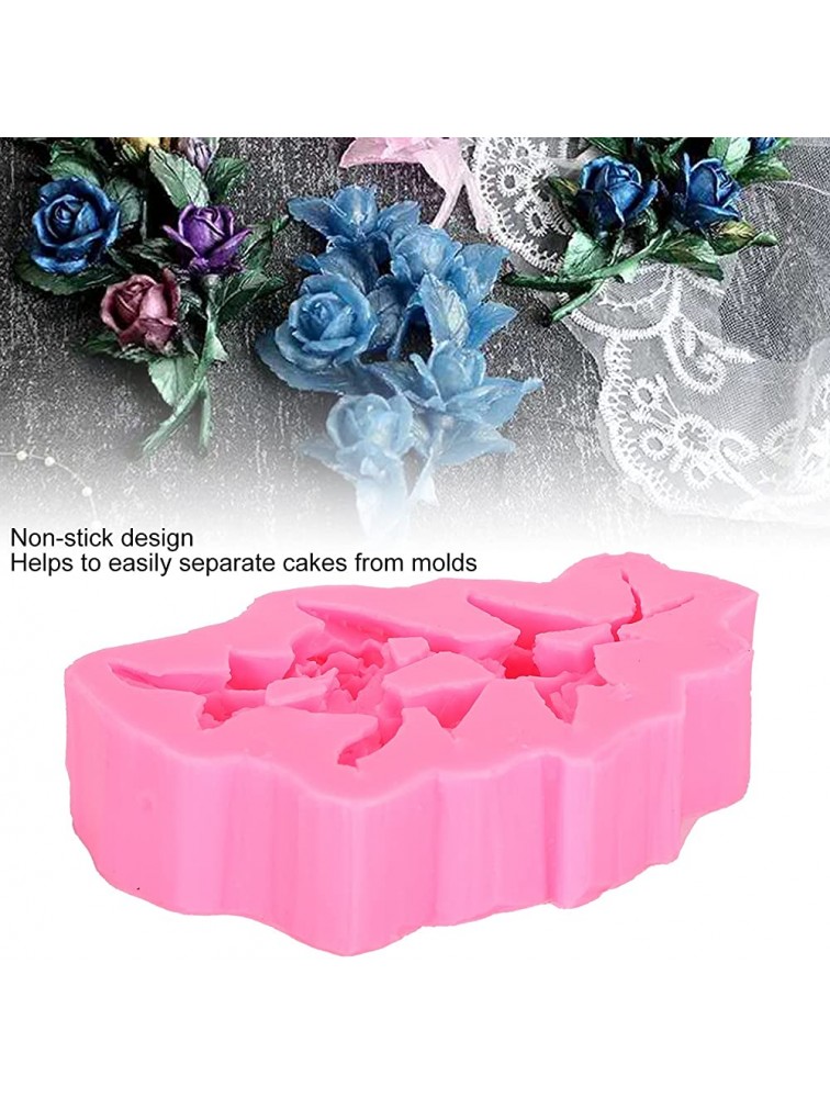 Pastry Mould Mold Rose Flower Shape Pink Cake Decoration Bakeware Tools DIY Baking Tools Silicone Cake Molds for DIY Cake Chocolate Candle - BG7HV6D4N