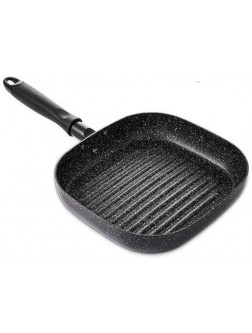 SHYOD Aluminum Non Stick Square Grill Pan Steak Fry Pans Multi Function Snowflake Striped Frying Pan - B2F7WS5F2