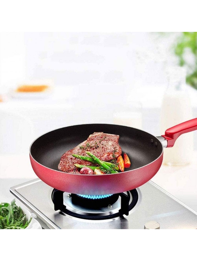 SHYOD Red Frying Pan Non-Smoke Pan Non-Stick Pan Used for Anodized Flame Gas Stove - BGMH4Y2BU