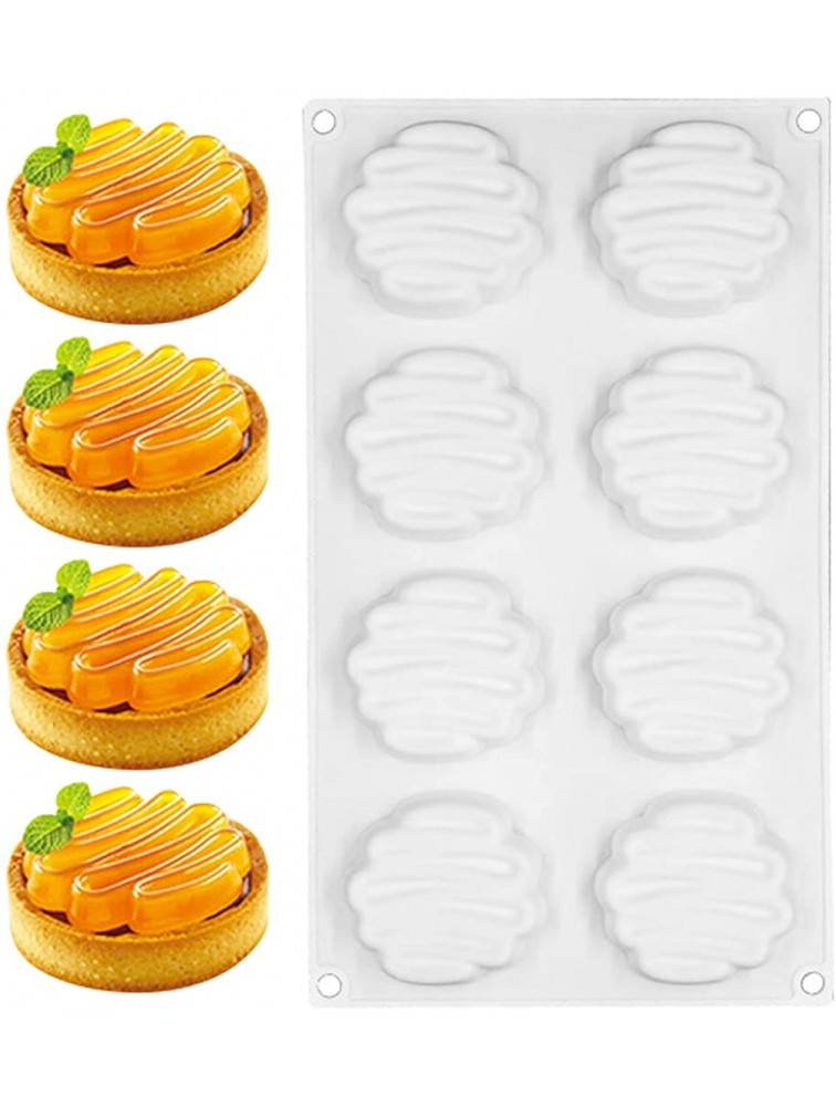 Superper Mousse Cake Baking Mould Reusable 8 Cavities No-Stick Mould Flexible Pastry Dessert Chocolate Mould Bakery White - BTYO42NIZ