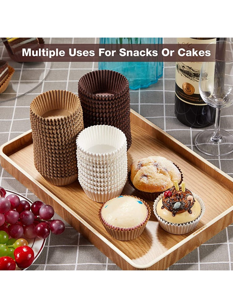 1000 Pieces Mini Cupcake Liners for Baking Liners Paper Cupcake Wrappers Bulk Cup Cake Cases Muffin Baking Paper Cups for Candy Cooking Standard Size Brown White Nature,1.18 x 0.79 Inch-Mini Size - B3BRKH2HR