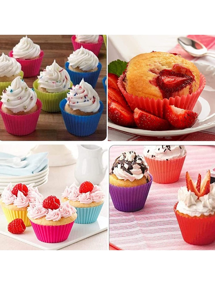 20 Pcs Silicone Baking Cups Reusable Cupcake Liner Food Grade Safe BPA Free Non Stick Muffin Liners For Baking Cupcake Mold 4 Shape Multicolor - B3RPGFBUO