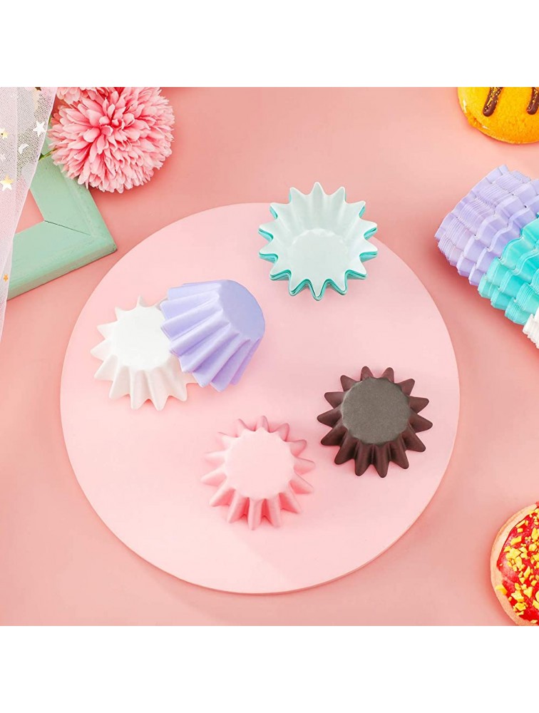 200 Pieces Wave Cupcake Liners Flared Cupcake Baking Cups Wrappers Paper Greaseproof Brioche Mold Odorless Muffin Liners Wraps Muffin Case Trays for Party Decorations Colorful - BUQKWNY01