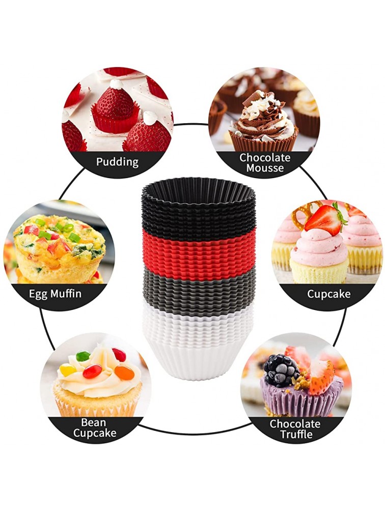 36 Pack Silicone Baking Cups Reusable Cupcake Liners Non-stick Muffin Cups in 4 Colors Dishwasher Safe,Standard Size - BVB5P8U81