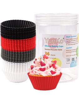 36 Pack Silicone Baking Cups Reusable Cupcake Liners Non-stick Muffin Cups in 4 Colors Dishwasher Safe,Standard Size - BVB5P8U81