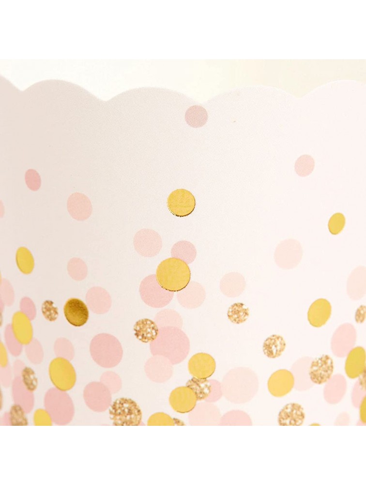 50 Pack Pink and Gold Polka Dot Cupcake Liners Wrappers Muffin Paper Baking Cup for Wedding & Birthday - BWRTPHXGS