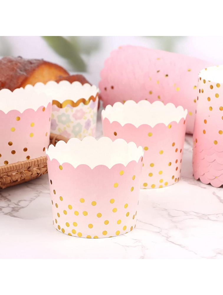 50 Pcs Paper Baking Cups 4.7 oz Cupcake Liners Oven-safe Muffin Cupcake Cups Liners Non-stick Baking Ramekin Holders Little Pudding Cups Cupcake Tip Pan Holders for Wedding Birthday Party - BOPN3UA13