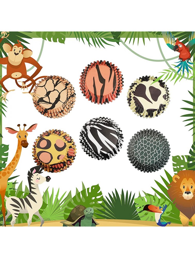 600 Pieces Animal Print Cupcake Liners Leopard Baking Cup Wrappers Zebra Giraffe Muffin Standard Sized Muffin Cupcake Decorations for Birthday Wedding Party Baby Shower SuppliesChic Style - BQ27W3HHN