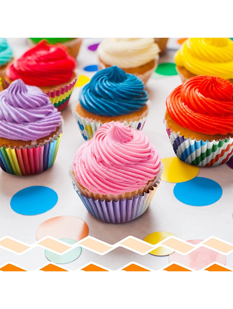 600 Pieces Cupcake Liners Cupcake Wrappers Rainbow Cupcake Cups Colorful Cake Paper Cup Rainbow Baking Cups for Cake Candy Make Baking Supplies - B6UU6EDFL