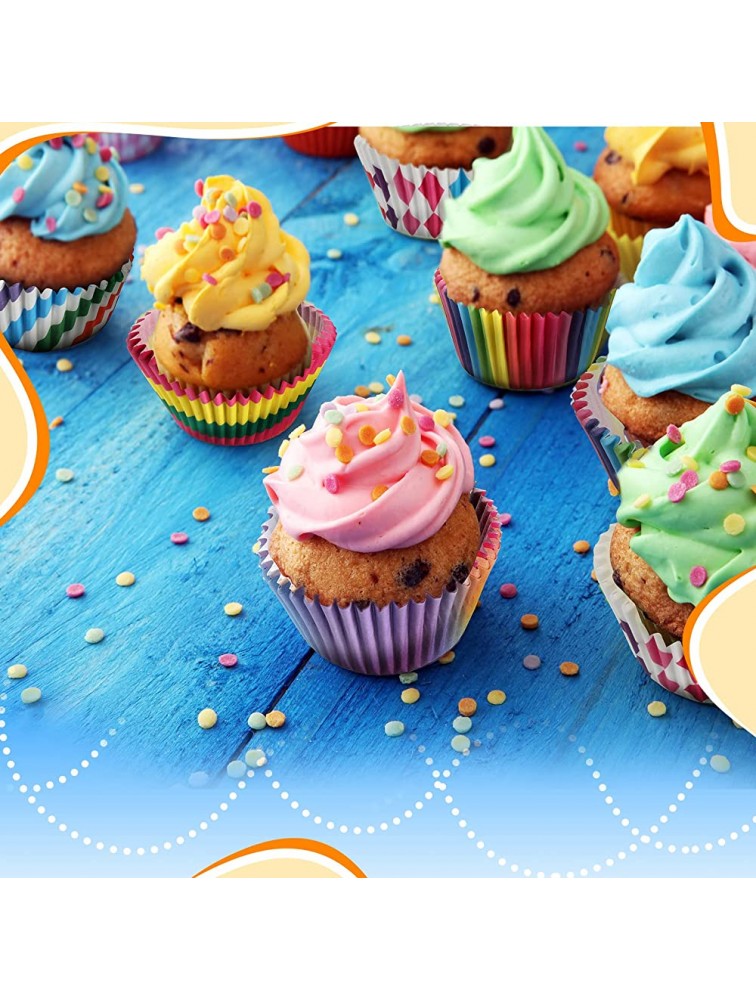 600 Pieces Cupcake Liners Cupcake Wrappers Rainbow Cupcake Cups Colorful Cake Paper Cup Rainbow Baking Cups for Cake Candy Make Baking Supplies - B6UU6EDFL