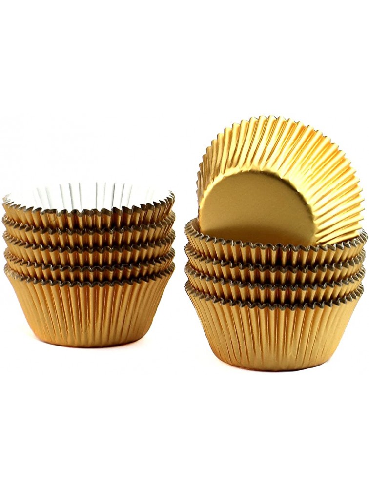 Amcupcake Gold Foil Metallic Cupcake Liners Wrappers Baking Cups Standard Size 200-Count - BEBVEVWUC