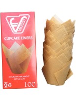 Baking Paper Cups Cupcake Muffin Liners Wrappers Tulip shaped unbleached and chemical free by Velesco - B0PMWYXAR