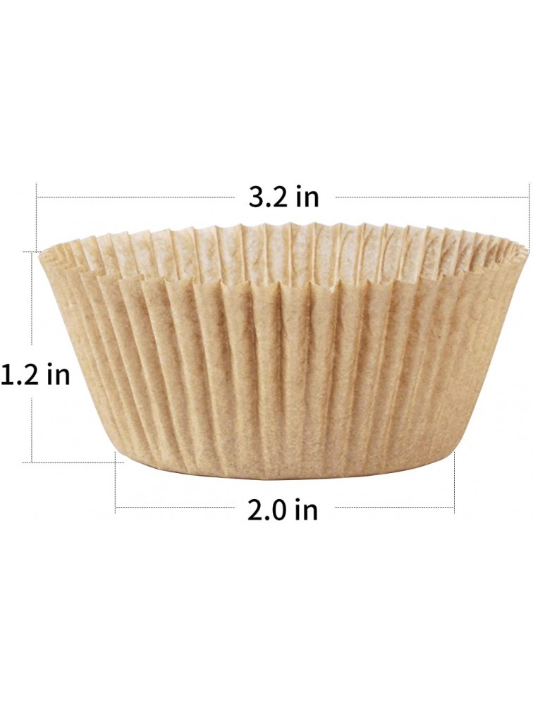 Caperci Standard Natural Cupcake Liners 500 Count No Smell Food Grade & Grease-Proof Baking Cups Paper - BYYOB2W7H