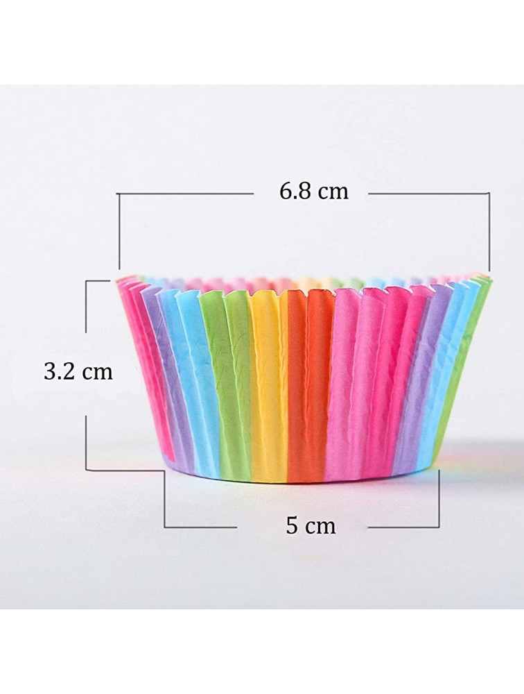 Cupcake Cases Cake Paper Cup Rainbow Baking Cups for Oven Wedding Party Birthday 100pcs - BM0P41FNL