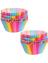 Cupcake Cases Cake Paper Cup Rainbow Baking Cups for Oven Wedding Party Birthday 100pcs - BVHDGCH6C