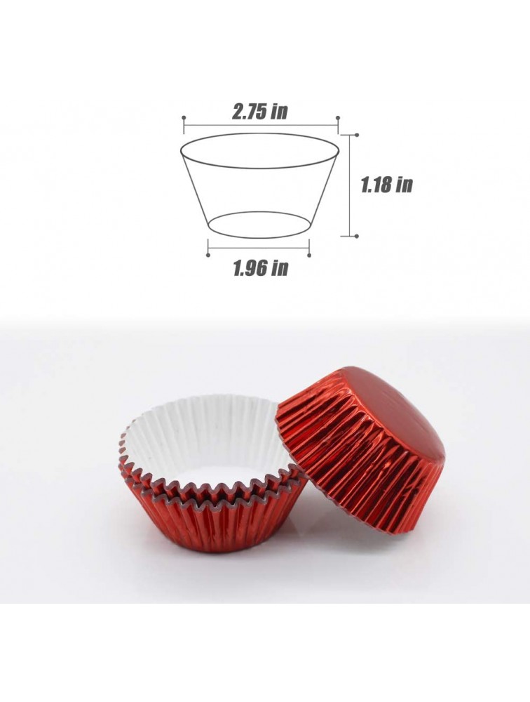 Cupcake Liners Red,GOLF 100 Pack Standard Size Red Foil Cupcake Liners Wrappers Metallic Baking Cups,Muffin Paper Cases - B1KQVYOPQ