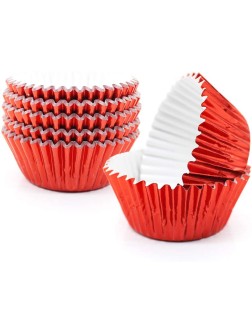 Cupcake Liners Red,GOLF 100 Pack Standard Size Red Foil Cupcake Liners Wrappers Metallic Baking Cups,Muffin Paper Cases - B1KQVYOPQ
