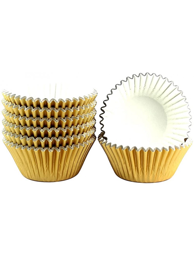 Foil Cupcake Liners Baking Cups Paper Standard Gold 200 Pack - BO9X8VSW9