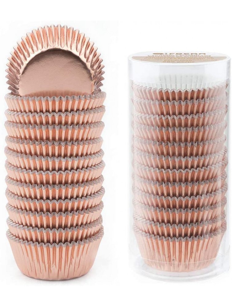 Gifbera Mini Rose Gold Foil Cupcake Liners Metallic Baking Cups 300-Count - BJN0KB2K1