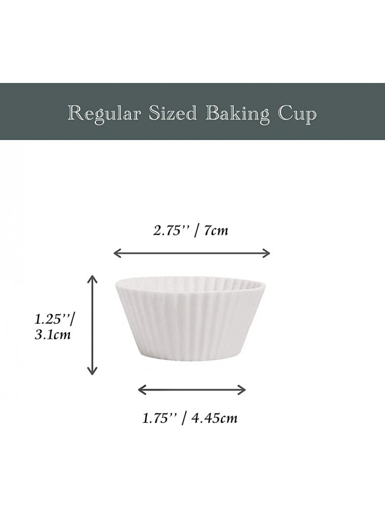 Jisiloe Silicone Baking Cups Cupcake Liners Pack of 12 Reusable Non-Stick Muffin Liners For Baking Cupcake Holder Mold White - BYSIGC644