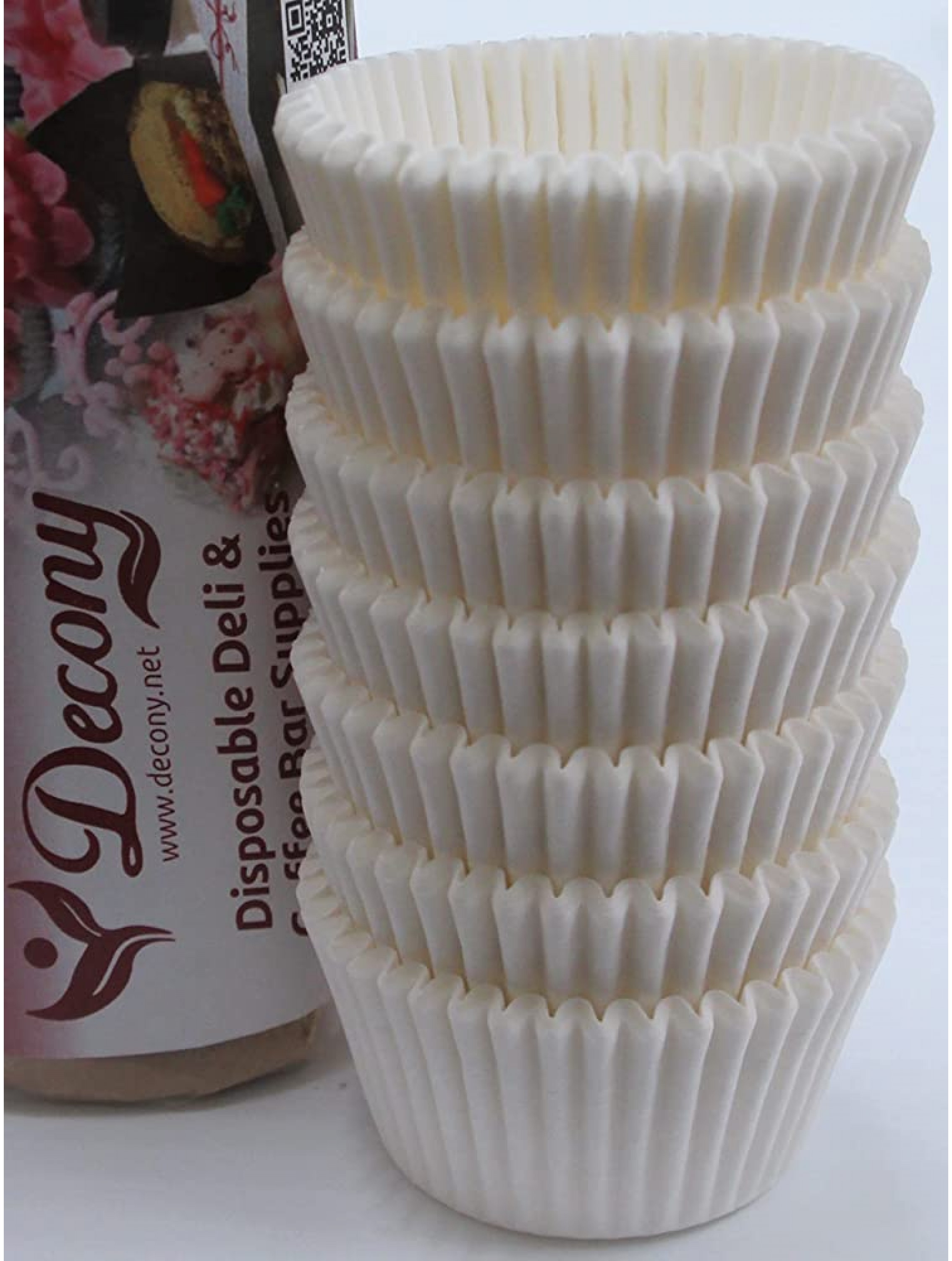 Mini Baking Cups white 1-1 2 x 1'' = 3.5 appx. 500 pc. - BXISN27EW