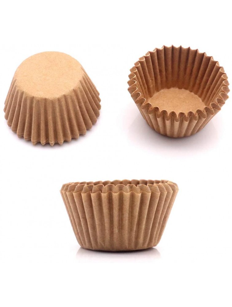 Mini Cupcake Liners 300-Count Natural Baking Paper Cups 1.25 Inch Greaseproof Disposable Muffin Liners for Baking Muffin and Cupcake Natural Color - BQ1N4BLEF