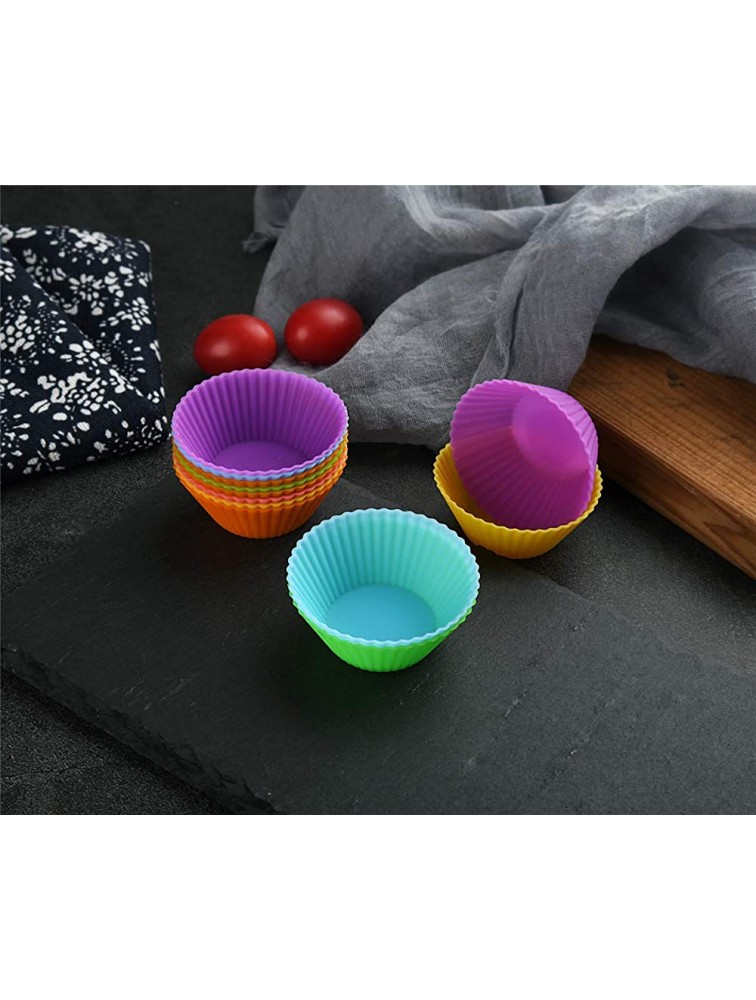 Mirenlife 2 Inch Mini Size Silicone Baking Cups Muffin Cups Reusable and Nonstick Mini Cupcake Liners Mini Chocolate Holders Truffle Cups 24 Pack 6 Vibrant Colors Round - BYQSAXZVX