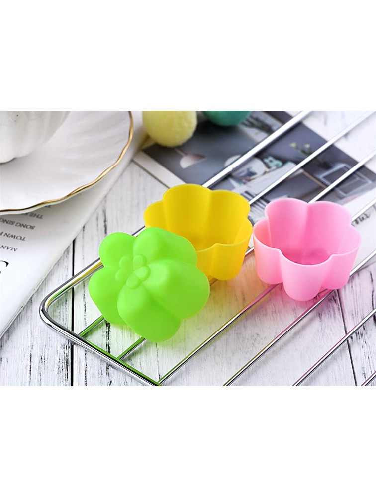 Mirenlife Reusable and Non-stick Mini Silicone Baking Cups Muffin Cups Mini Cupcake Liners Mini Chocolate Holders Truffle Cups -24 Pack-6 Vibrant Colors Flower - B6V9FIQJA